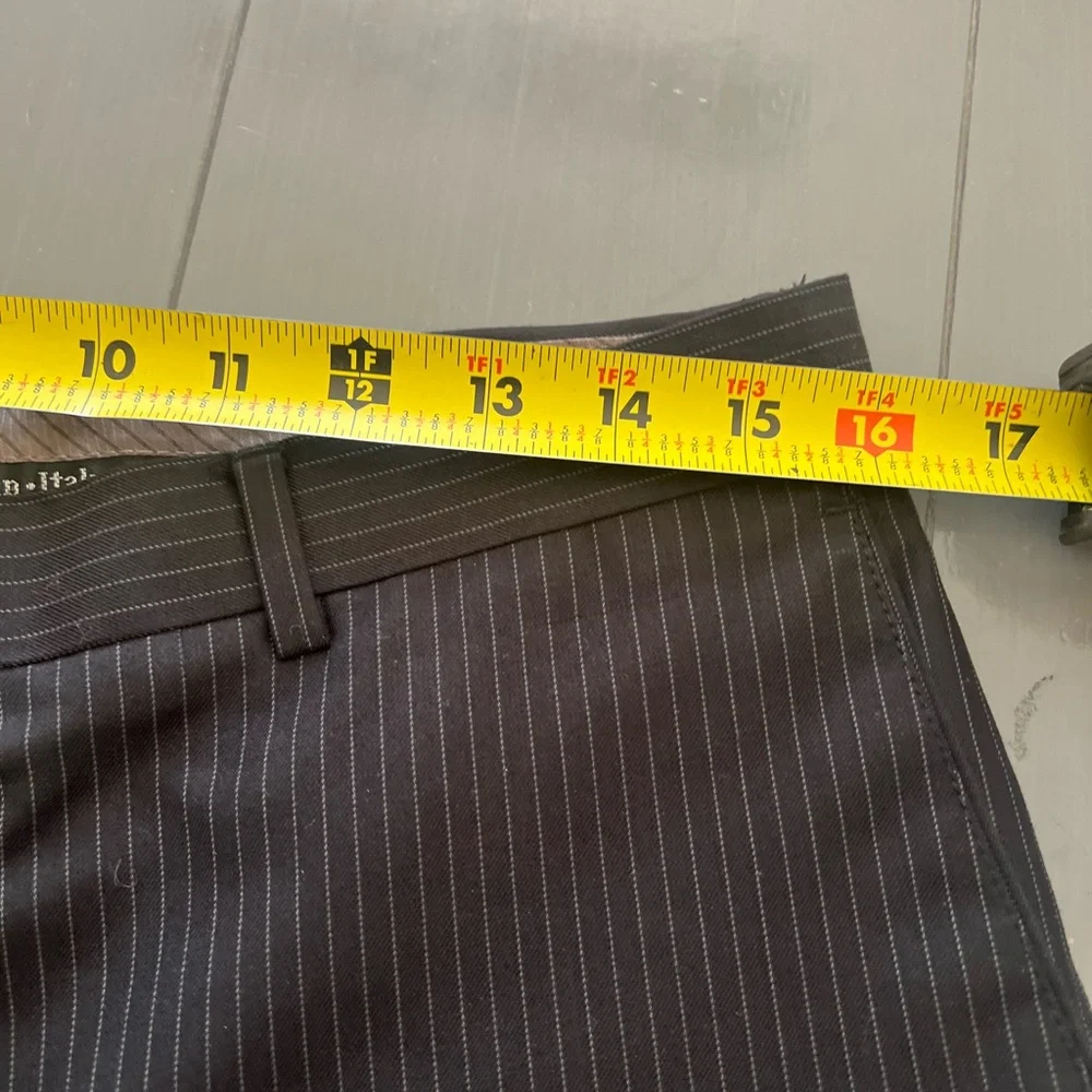 Marc Tulio Made in Italy 🇮🇹 Stylish Men’s Black Pinstripe Pants Sz 34